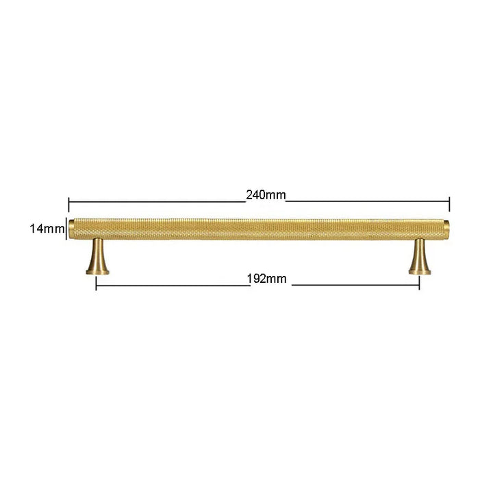 Brass Knurled Cabinet Handles Wardrobe Bar Pull with Baseplate Textured Furniture Door Handle with Baseboard Drawer Knobs