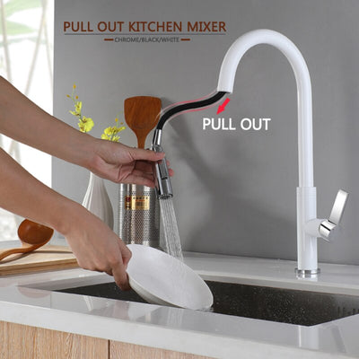New modern design kitchen faucet dual spray pull out