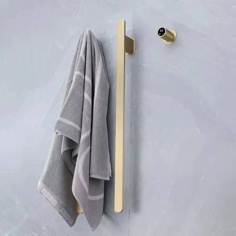 Bathroom Towel Warmer Hidden Wires Electric Heated Towel Rail Temperature Time Control Bath Electric Towel Rack