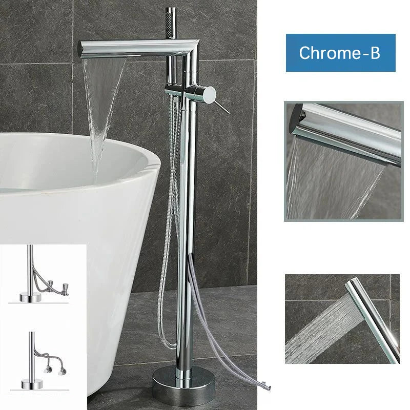 BARRET-Freestanding Bathtub filler Faucet Floor