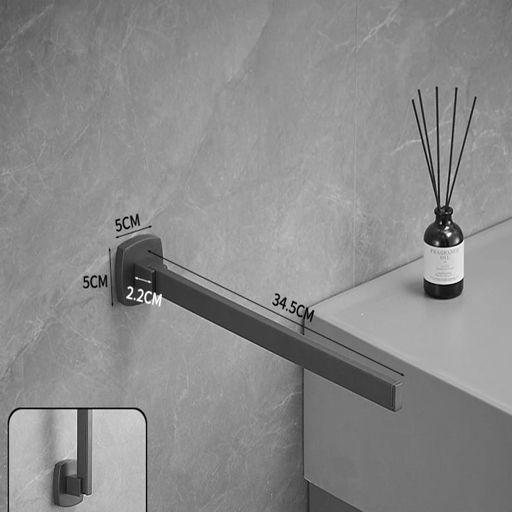 Grey-Chrome Swivel Towel Bar Movable Single Towel Rails Rotation Bathroom Accessories