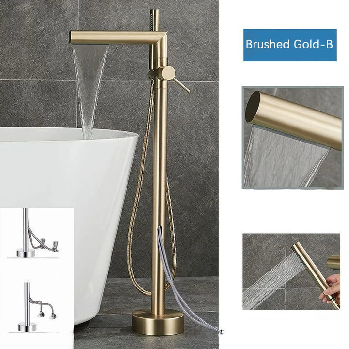BARRET-Freestanding Bathtub filler Faucet Floor