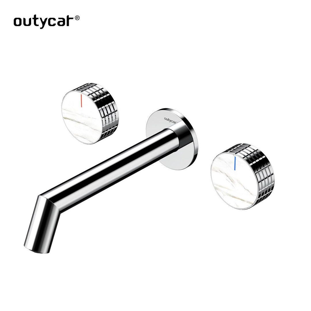 Circo-Wall Mounted 2 marble stone Knobs hot and cold bathroom faucet