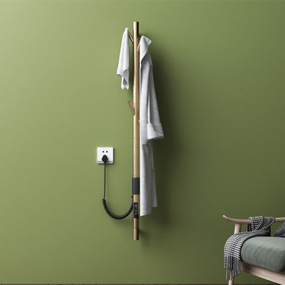 Brushed gold wall mounted electric digital program towel warmer