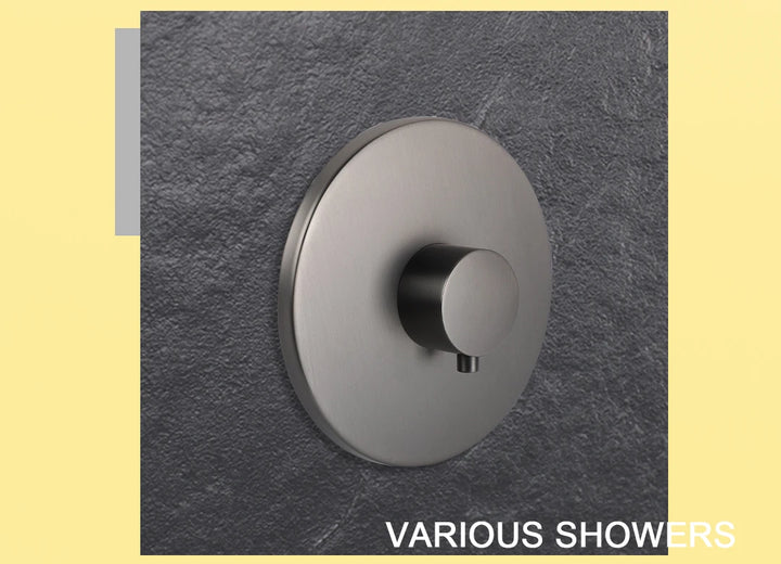 Hot and Cold Mixing Valve Body Faucet Single Handle Bathroom Concealed Shower Mixing Valve and Trim Kit Round Square