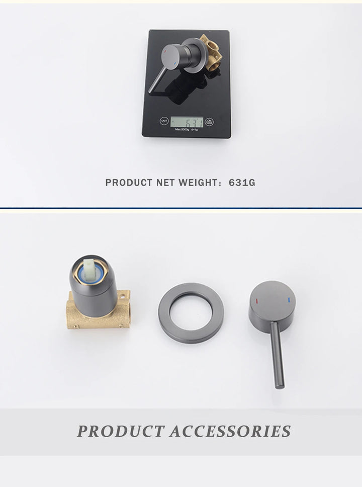 Round Brass Hidden Hot And Cold Water Mixing Valve Bathroom Wall-Mounted Single-Handle Shower Faucet Valve Body