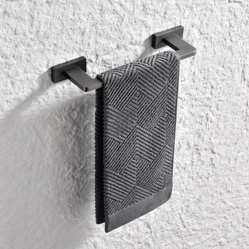 Gunmetal Stainless Steel Bathroom Hardware Towel Rack Toilet Paper Holder,Toilet Brush,Robe Hook Towel Bar Holder Grey Stainless