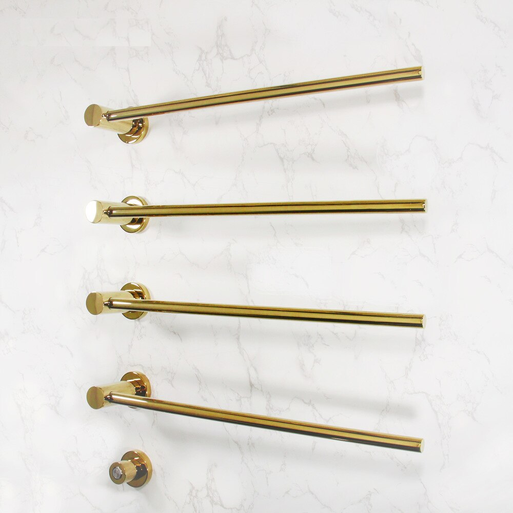 Gold polish clean sleek euro design hardwire towel warmer