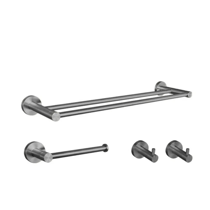 Gray Gun Metal Bathroom Hardware Accessories Cup Rack Towel Rack Toilet Brush Bath Towel Rack Roll Rack Towel Bar Hook Bathroom Wall Rack