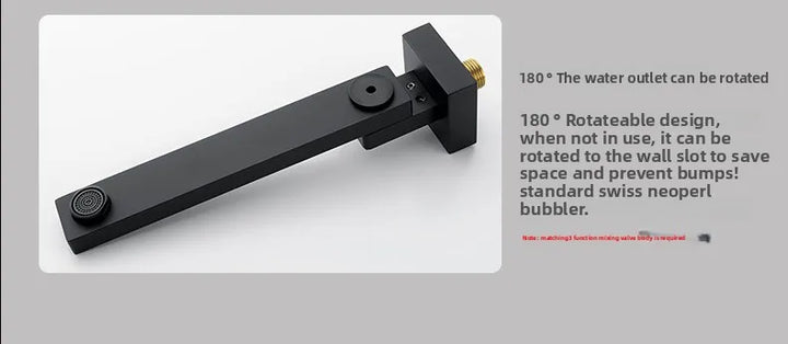 Aston-Camera Wall Mounted Thermostatic Shower Set Gunmetal Grey All Copper Concealed Rain Shower Head