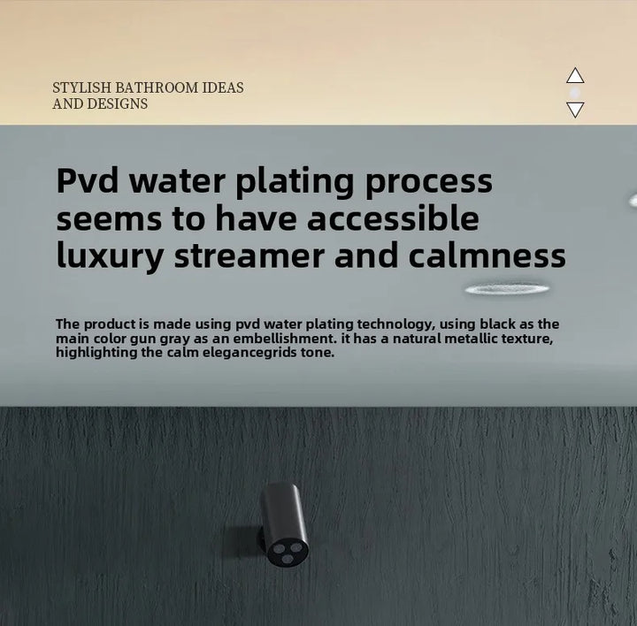 Aston-Camera Wall Mounted Thermostatic Shower Set Gunmetal Grey All Copper Concealed Rain Shower Head