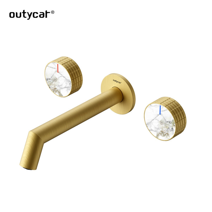 Circo-Wall Mounted 2 marble stone Knobs hot and cold bathroom faucet