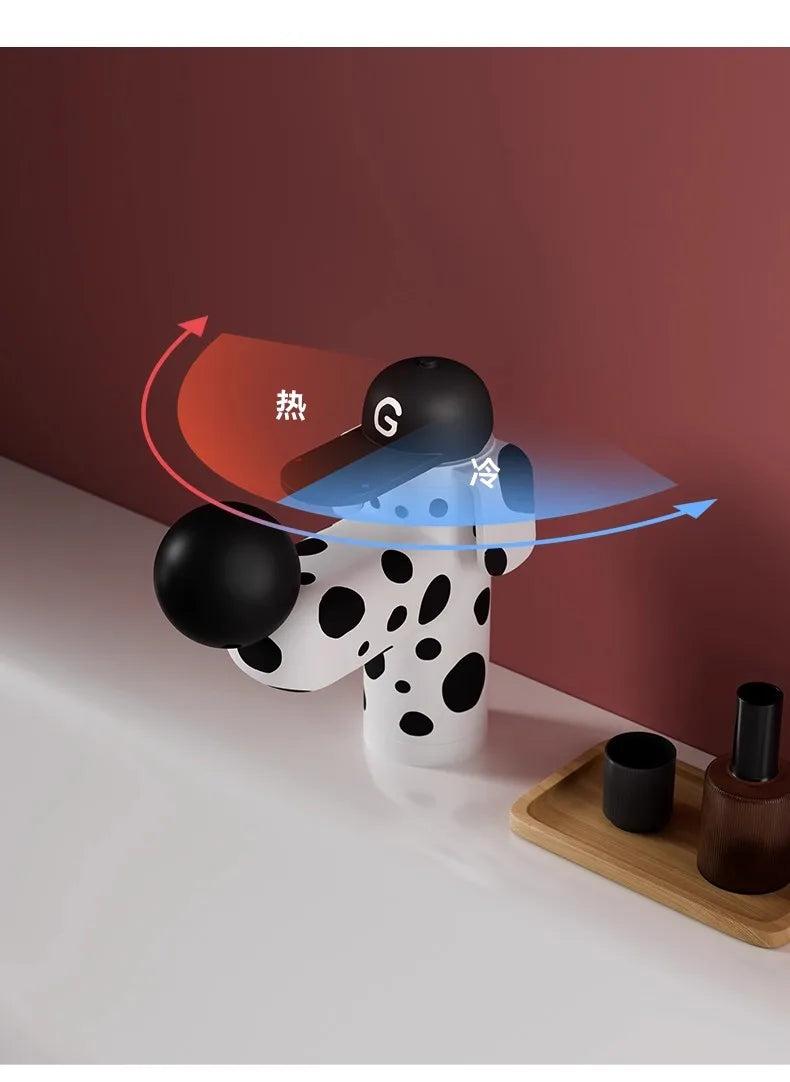Dalmatian dog single hole bathroom kid faucet