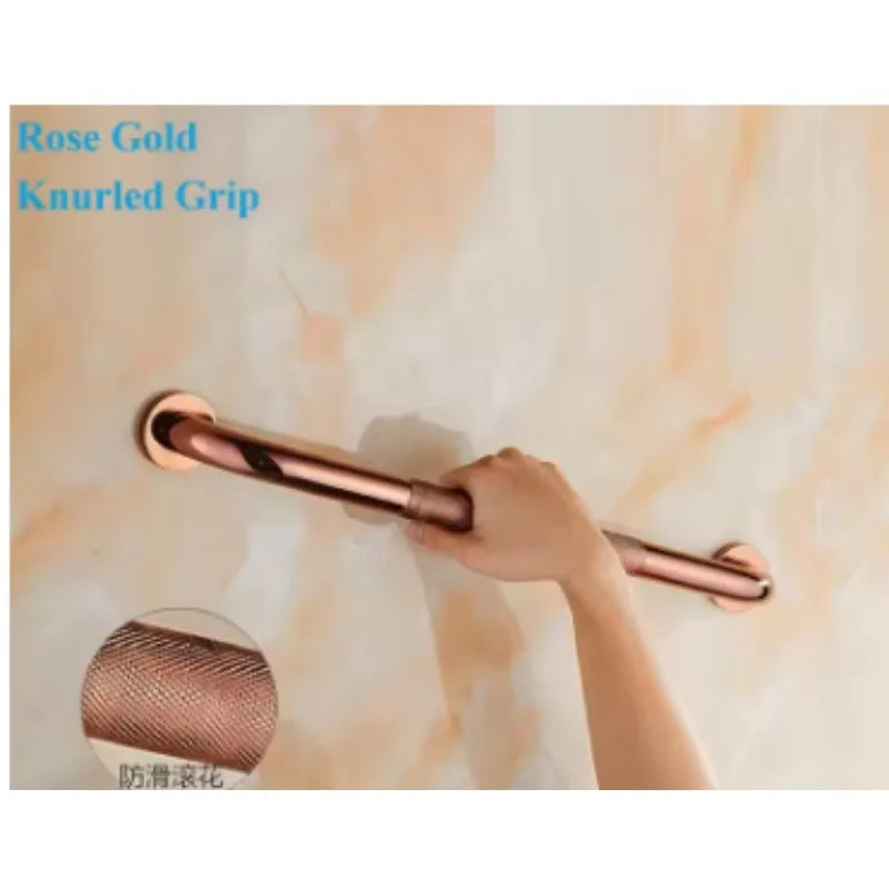 1Piece Brass Bath Shower Safety Grab Bar Handicapped Elderly Towel Hanging Rose Gold Oil Rubbed Bronze Antique Anti-slip Rail