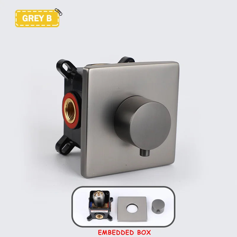 Hot and Cold Mixing Valve Body Faucet Single Handle Bathroom Concealed Shower Mixing Valve and Trim Kit Round Square