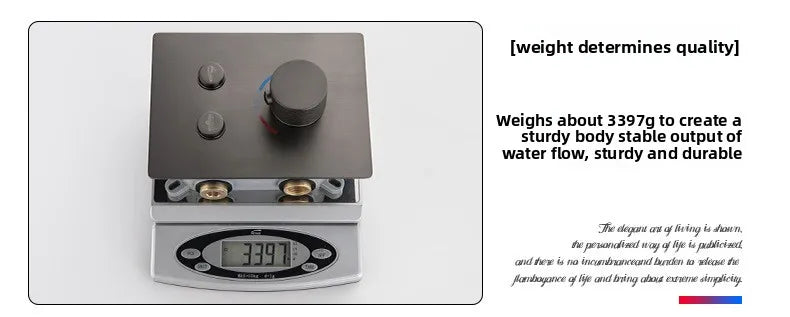 Aston-Camera Wall Mounted Thermostatic Shower Set Gunmetal Grey All Copper Concealed Rain Shower Head