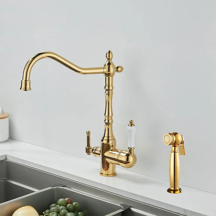 Marie - French Brass Kitchen three in one pure Water Faucet
