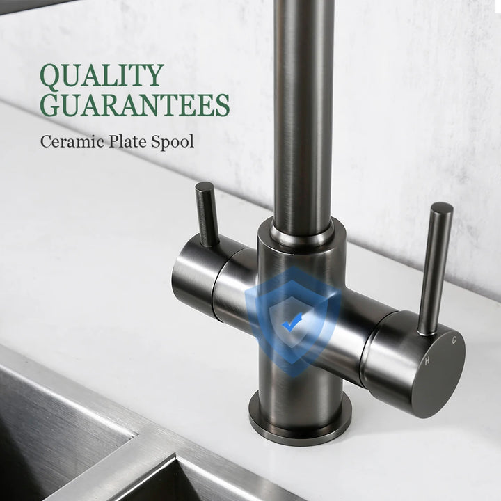 LIMA-3 Ways Kitchen Faucet Mixer Black Hose Mount Pull Out Dual Spray Nozzle Water Kitchen Taps