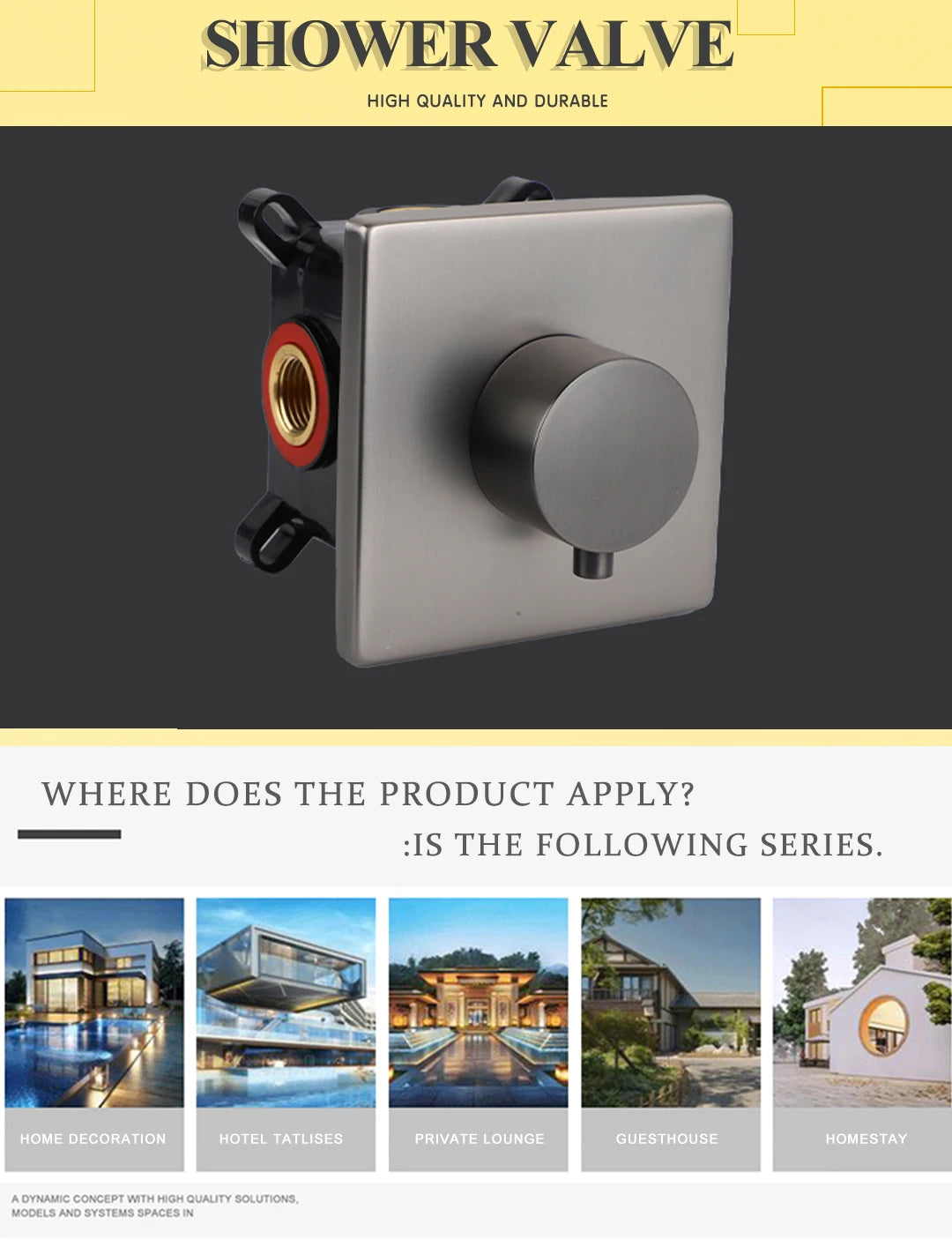 Single Function Mixer Water Tap Bathroom Water Faucets Shower Diverter Valve Black Gold Chrome Round Solid Brass Concealed