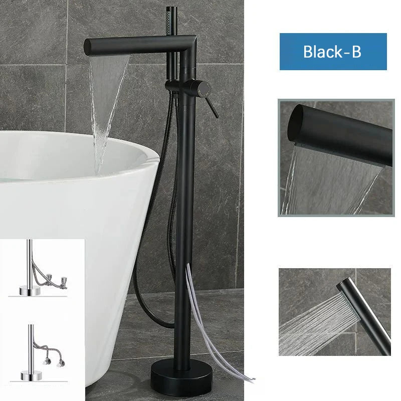 BARRET-Freestanding Bathtub filler Faucet Floor
