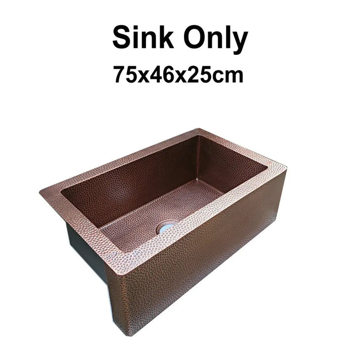 Navajo- Antique Copper ArtisanHammered Honeycomb single bowl Farmhouse Apron kitchen sink
