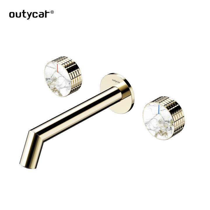 Circo-Wall Mounted 2 marble stone Knobs hot and cold bathroom faucet
