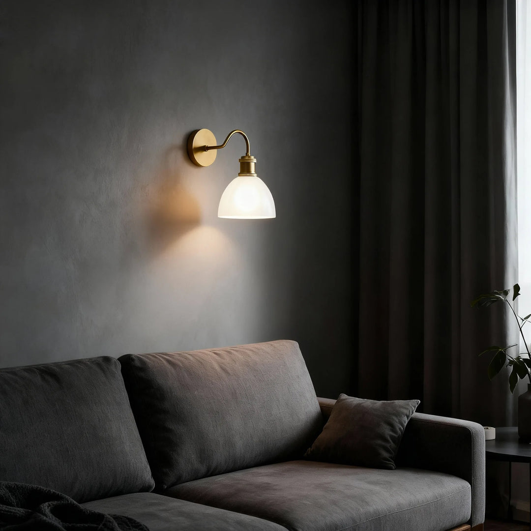 Victorian -Nordic LED White Jade Glass Wall Lamp Bedroom Dining Room Living Room Study Aisle Decorative Double Head Lamps
