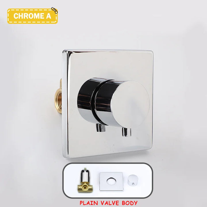 Single Function Mixer Water Tap Bathroom Water Faucets Shower Diverter Valve Black Gold Chrome Round Solid Brass Concealed