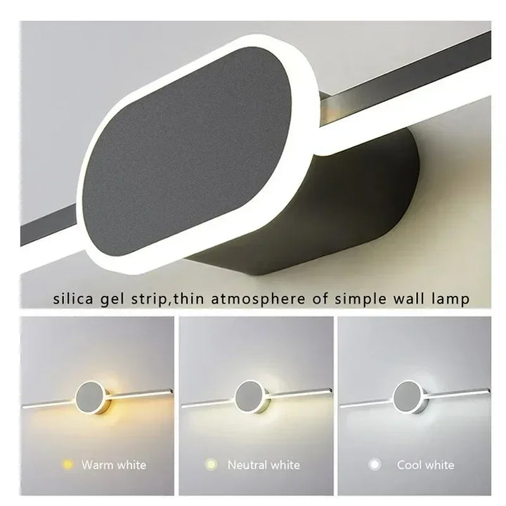 40/60/80CM Mirror Front Lamp  Bathroom Decorative Lights Mirror 40/60/80cm Long Strip Wall Sconces Living Room Indoor Fixture