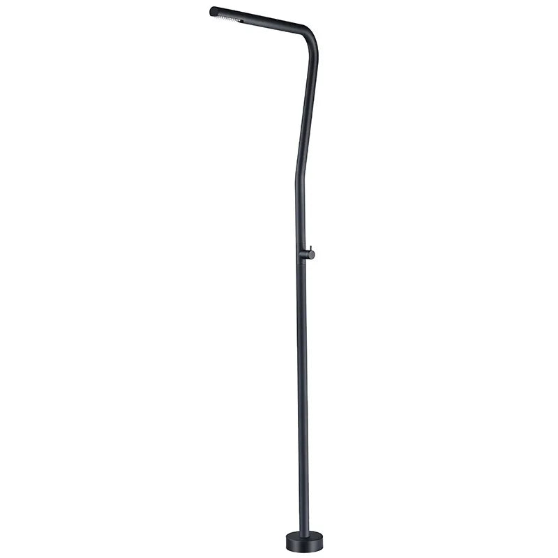 Black Outdoor Floor Standing Shower Column Stainless Steel Shower Beach Home Villa Shower Set