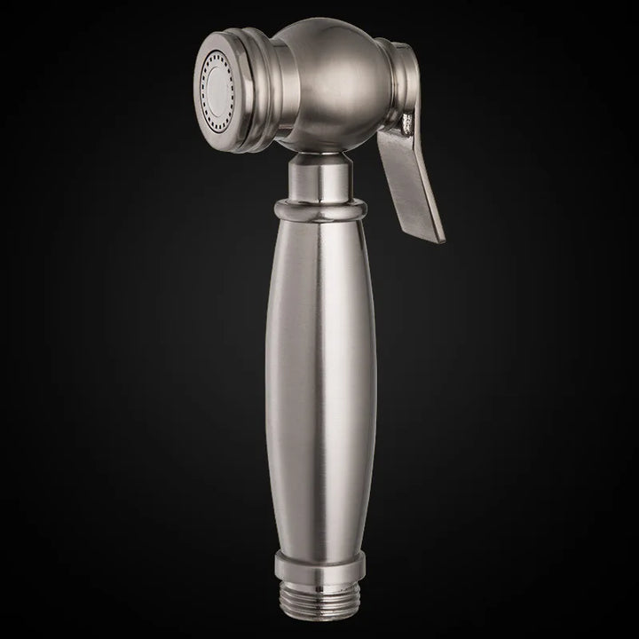 Brushed Nickel Hand Held Bidet Spray Gun Toilet Pressurization Spray Gun