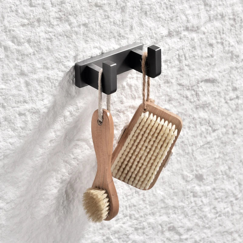Gunmetal Stainless Steel Bathroom Hardware Towel Rack Toilet Paper Holder,Toilet Brush,Robe Hook Towel Bar Holder Grey Stainless