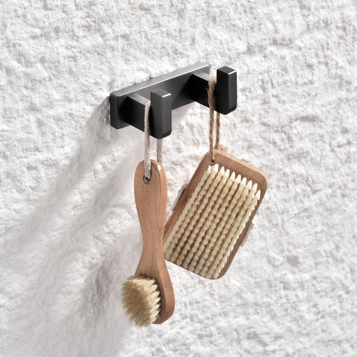 Gunmetal Stainless Steel Bathroom Hardware Towel Rack Toilet Paper Holder,Toilet Brush,Robe Hook Towel Bar Holder Grey Stainless