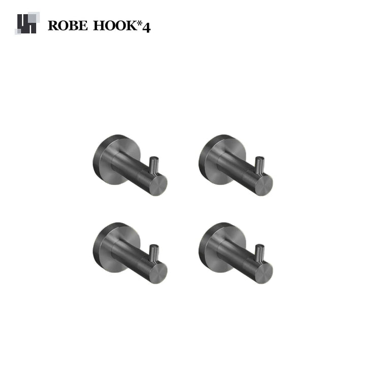Gray Gun Metal Bathroom Hardware Accessories Cup Rack Towel Rack Toilet Brush Bath Towel Rack Roll Rack Towel Bar Hook Bathroom Wall Rack