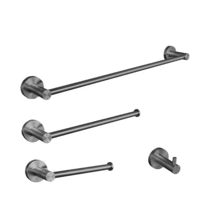 Gray Gun Metal Bathroom Hardware Accessories Cup Rack Towel Rack Toilet Brush Bath Towel Rack Roll Rack Towel Bar Hook Bathroom Wall Rack