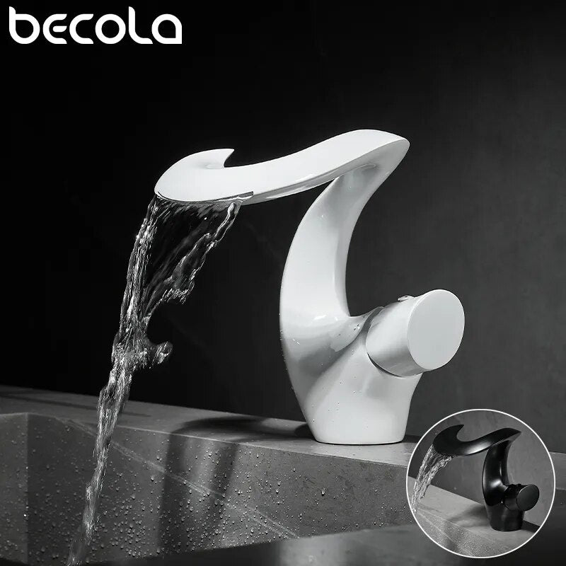 Boomerang Waterfall design single hole bathroom faucet