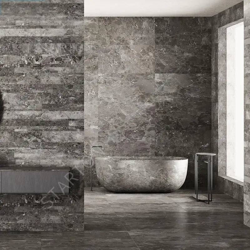 Natural Marble Bathtub, Carved Minimalist Luxury, Custom Hotel/Villa Bathroom, Artistic，Indoor/Outdoor Shower