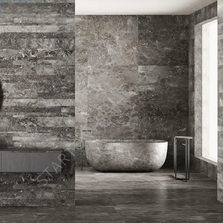 Natural Marble Bathtub, Carved Minimalist Luxury, Custom Hotel/Villa Bathroom, Artistic，Indoor/Outdoor Shower