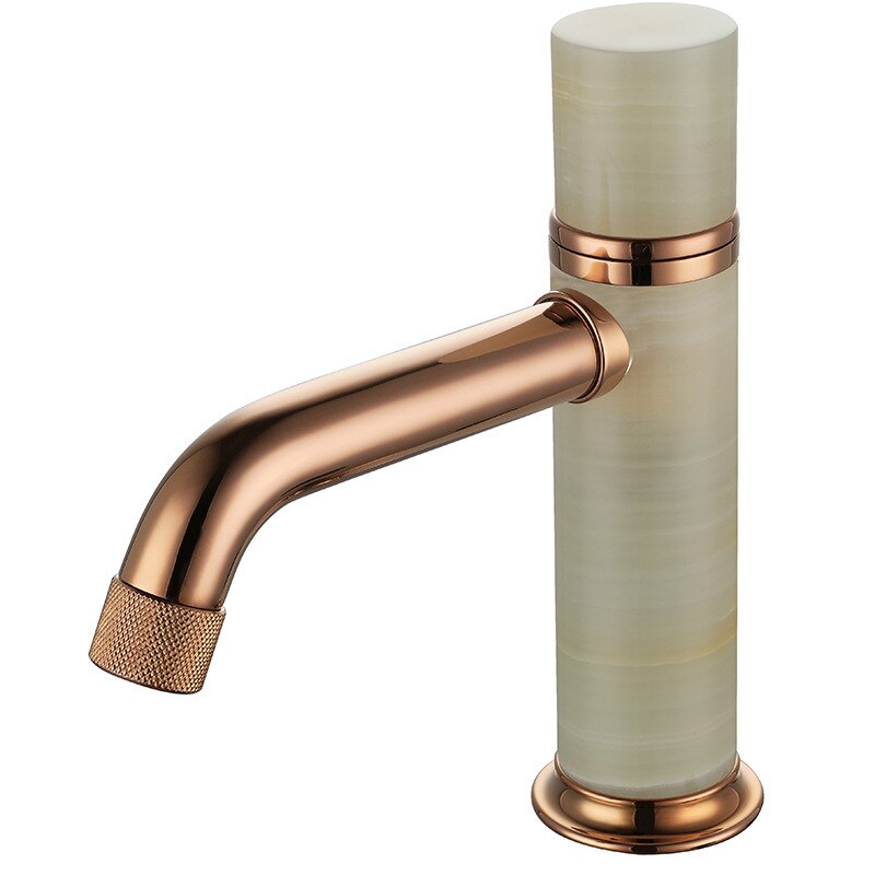 Jade stone single hole bathroom faucet