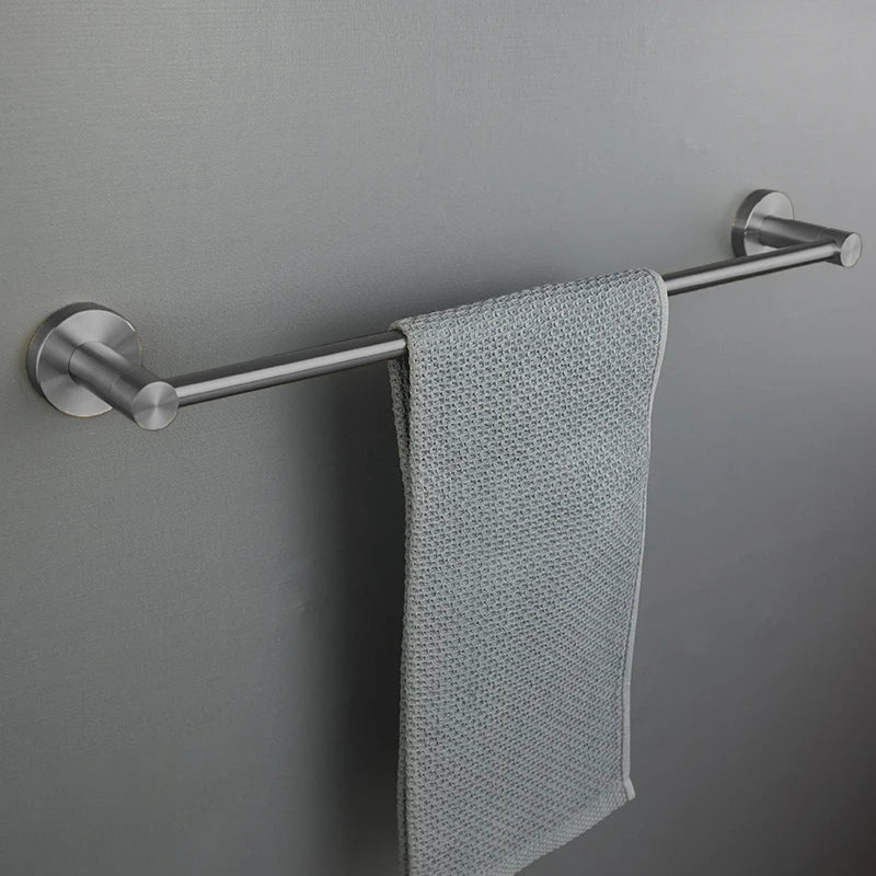 Gray Gun Metal Bathroom Hardware Accessories Cup Rack Towel Rack Toilet Brush Bath Towel Rack Roll Rack Towel Bar Hook Bathroom Wall Rack