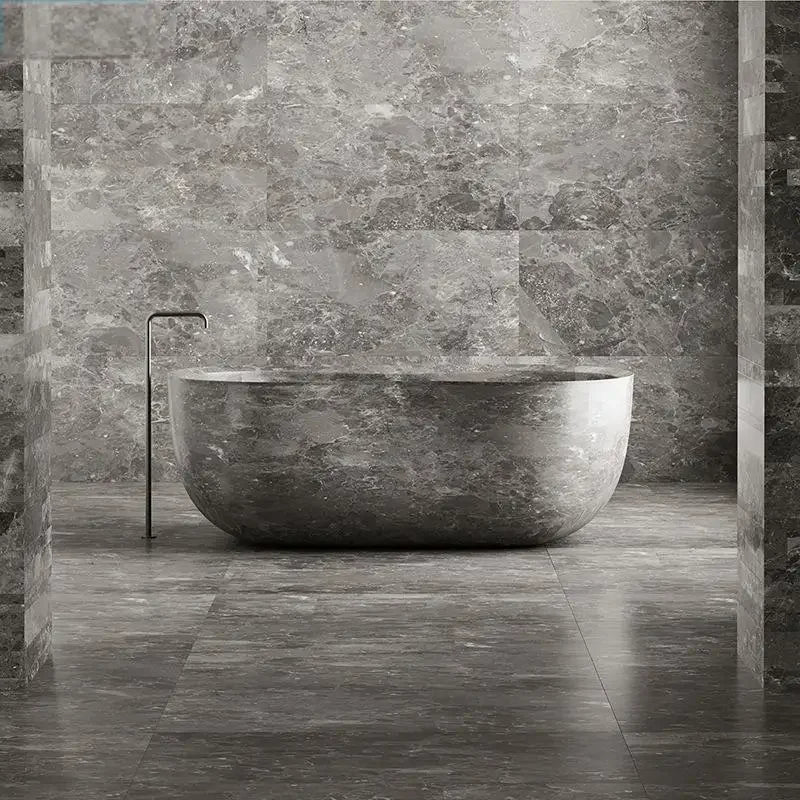 Natural Marble Bathtub, Carved Minimalist Luxury, Custom Hotel/Villa Bathroom, Artistic，Indoor/Outdoor Shower