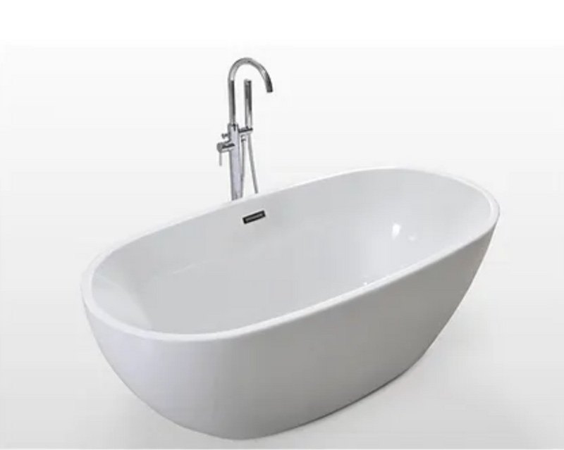 White Oval Freestanding Bathtub 59" X 28"