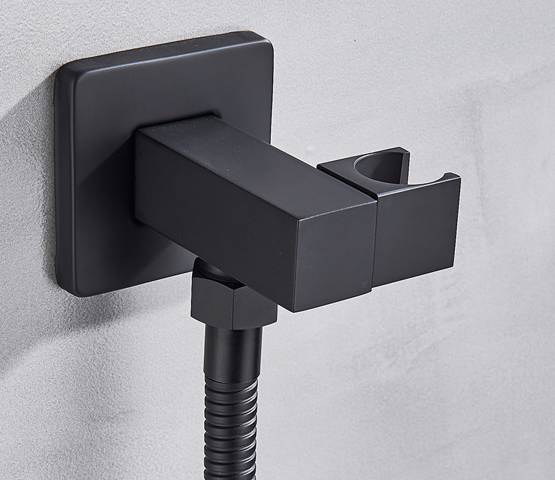 CSA certified-Black square 12 inches rain head 3 way function diverter tub and hand spray shower kit