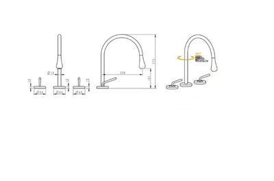 Tear drop-Modern 8" inch wide spread bathroom faucets