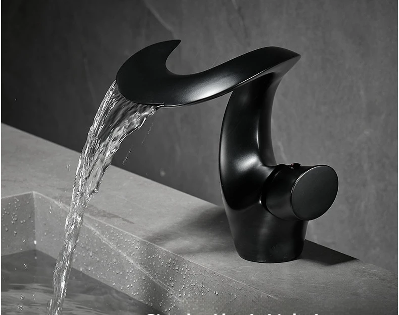 Boomerang Waterfall design single hole bathroom faucet