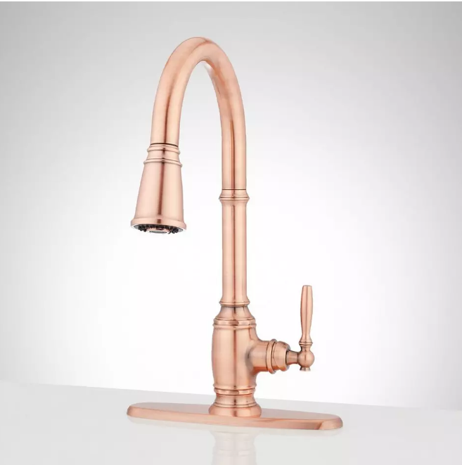 Copper Transitional pulll out kitchen faucet
