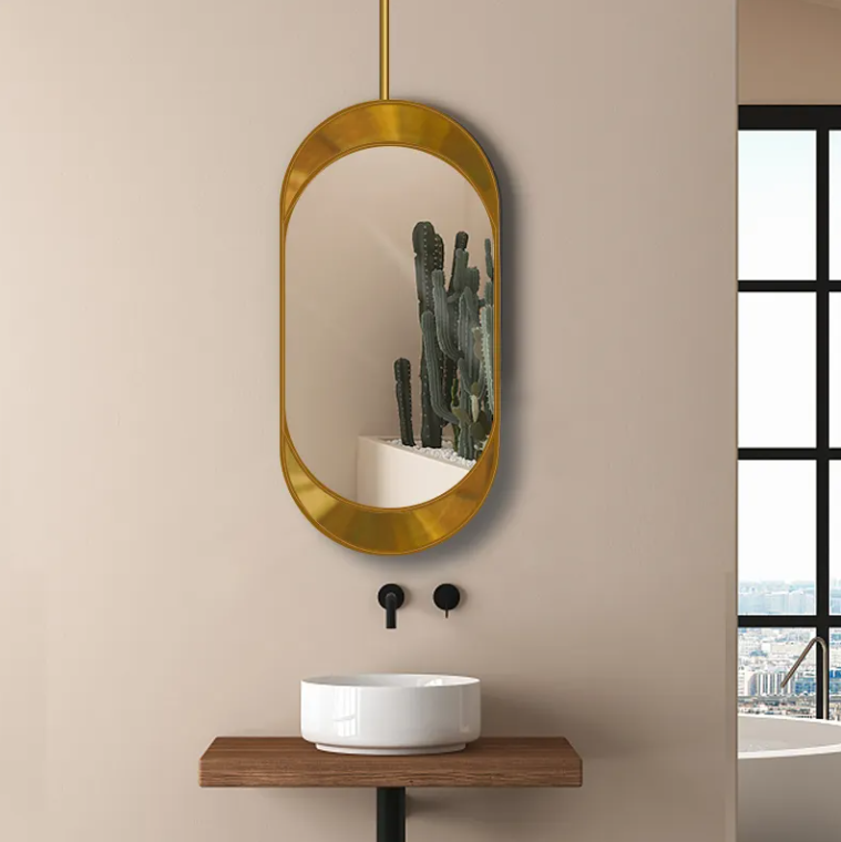 New 2024 Brushed gold Celing Mount Bathroom Mirror 20" x 36" H