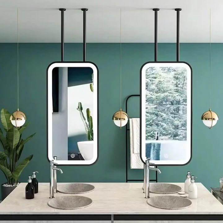 Custom-Black Matte-Rectangular LED pendant LED light celling mounted bathroom mirror