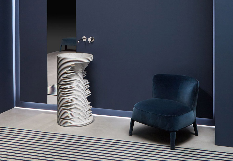 Curva- - Natural Stone Marble Pedestal