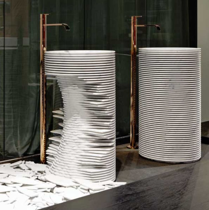 Curva- - Natural Stone Marble Pedestal